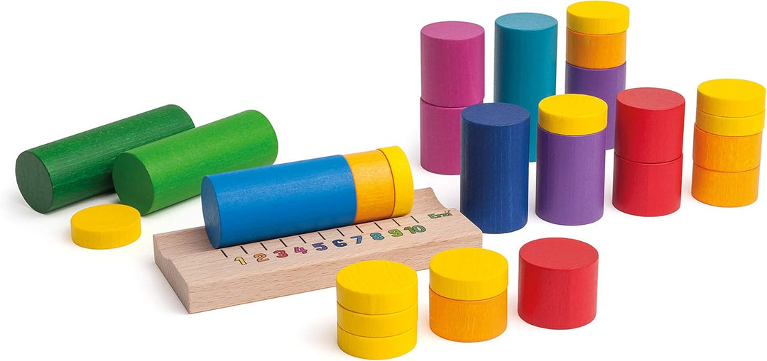 Erzi 42485 Lernspiel Zahlenraum bis 10 aus Holz, Lernmaterial für die Schule