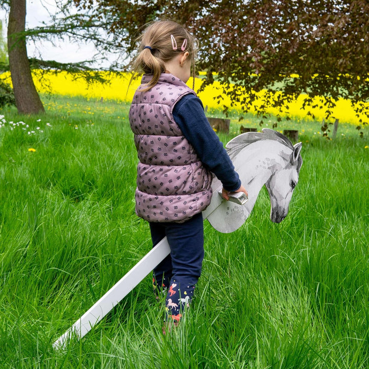 Steckenpferd aus Pappe 115 x 40 x 25 cm Hobbyhorse Stockpferd - Pferd Schimmel, Pferd Schimmel