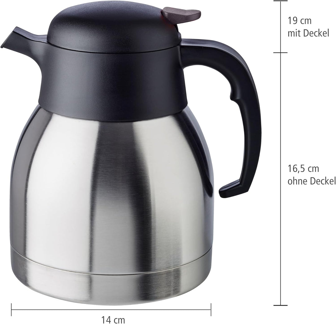 APS 10910 Isolierkanne „Classic“, 1 Liter, Kaffeekanne mit Drehverschluss, Ø 14 cm, H: 19 cm, doppel