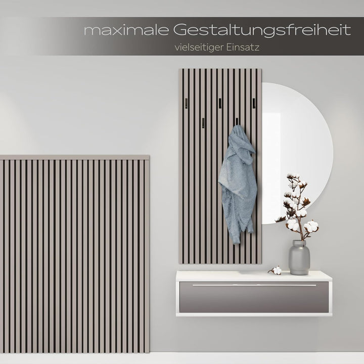 HEXIM Akustikpaneele 138,5x60cm Holz Comfort - flexible Holzpaneele Platten Lamellenwand MDF Wandpan