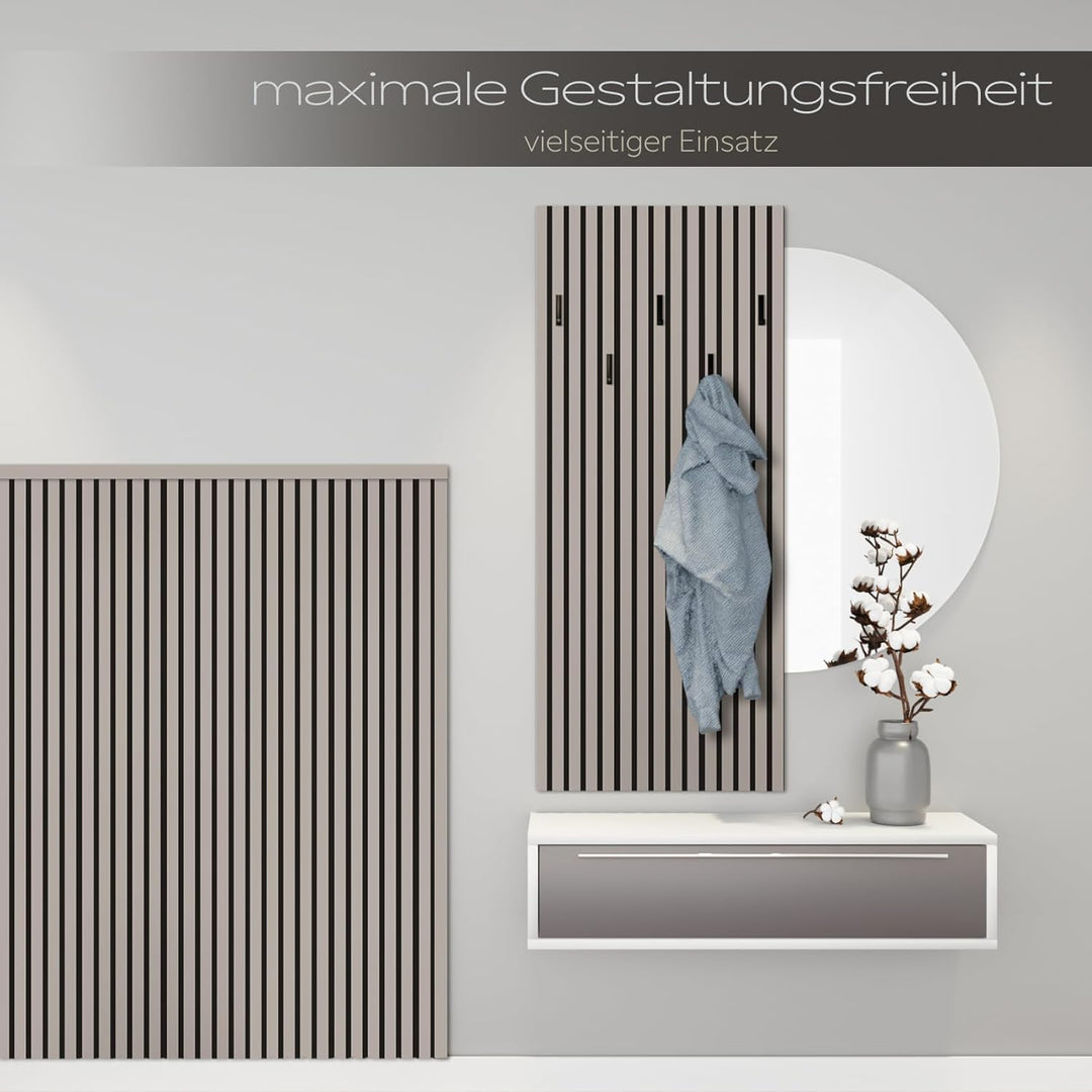 HEXIM Akustikpaneele 4 Stück 138,5x60cm Holz Comfort - flexible Holzpaneele Platten Lamellenwand Hol