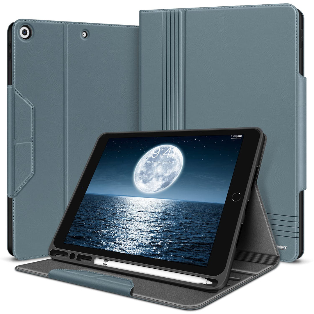 HOLIMET Hülle für iPad 9. Generation (2021) mit Stifthalter, iPad 8/7. Generation (2020/2019) PU-Led