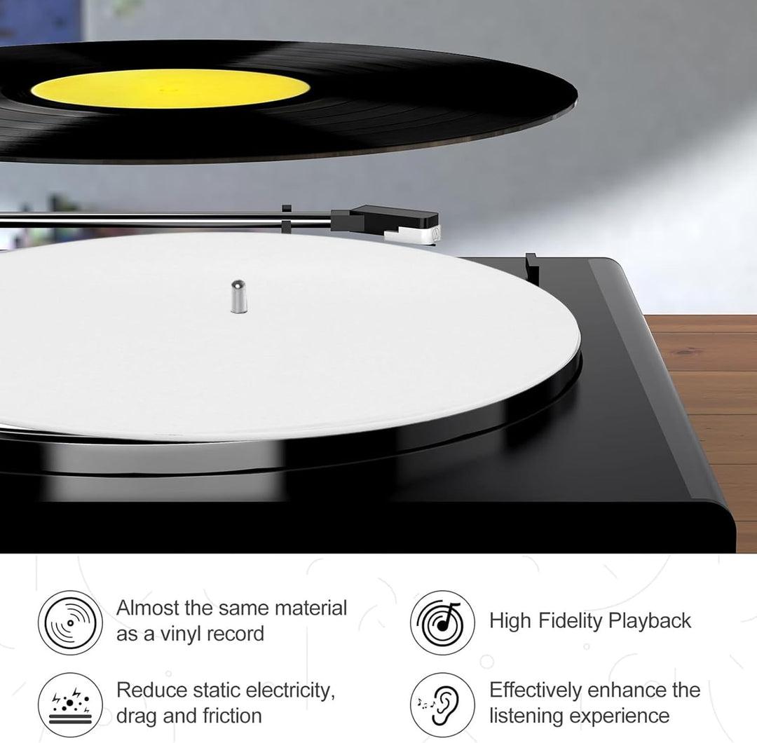 Plattenspieler-Matte, Plattenteller-Slipmat, Antistatische Abdeckung Reduziert Geräusche und Geräusc
