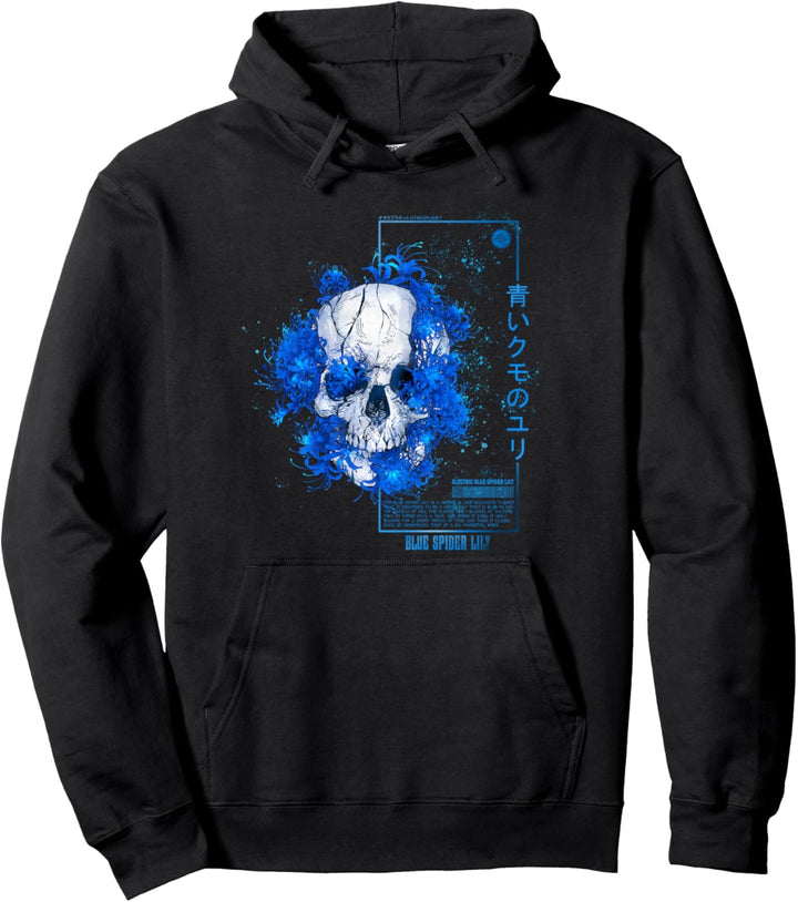 Spider Lily bulbs with vaporwave skull flower aesthetic Pullover Hoodie