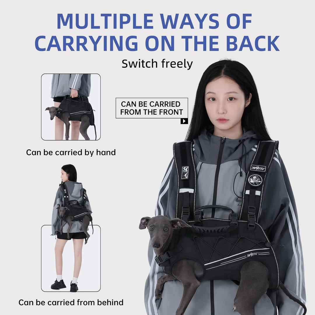 Wakytu Rucksack-Tragetasche und Hundefördergurt für kleine Hunde Verstellbare gepolsterte atmungsakt