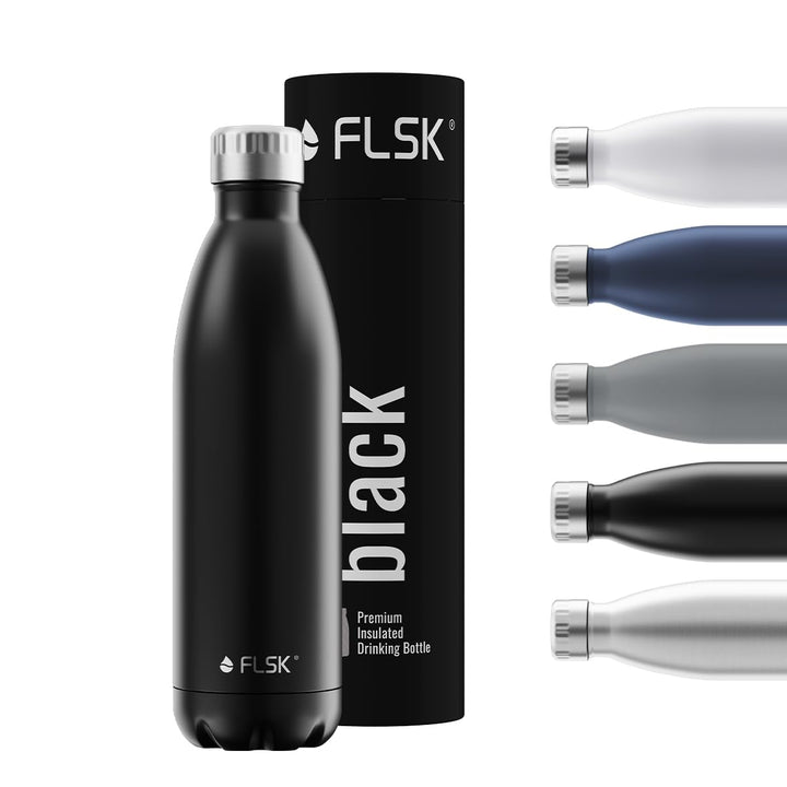 FLSK Trinkflasche – Premium Edelstahl Thermosflasche – 100% auslaufsicher &amp; kohlensäuregeeignet – hä