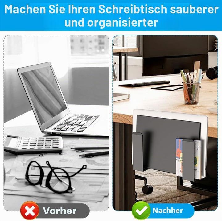 Mineup 2 Stück Aufhängbarer Laptop Organizer, Verstellbare Schreibtisch Seitenaufbewahrung, Laptop S