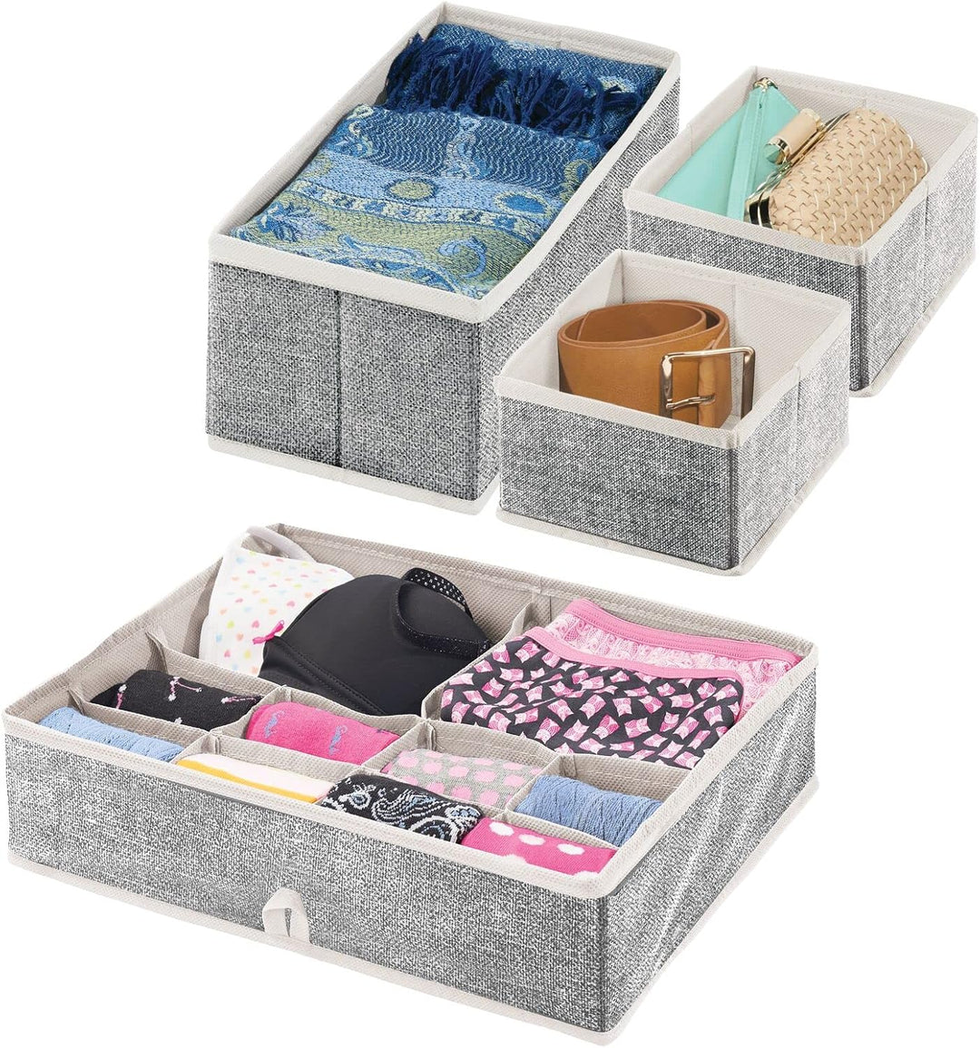 mDesign 8er-Set Kleiderschrank Organizer – Aufbewahrungskiste für die Schublade in verschiedenen Grö