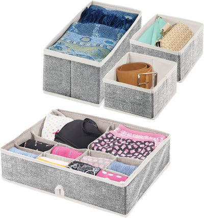 mDesign 8er-Set Kleiderschrank Organizer – Aufbewahrungskiste für die Schublade in verschiedenen Grö