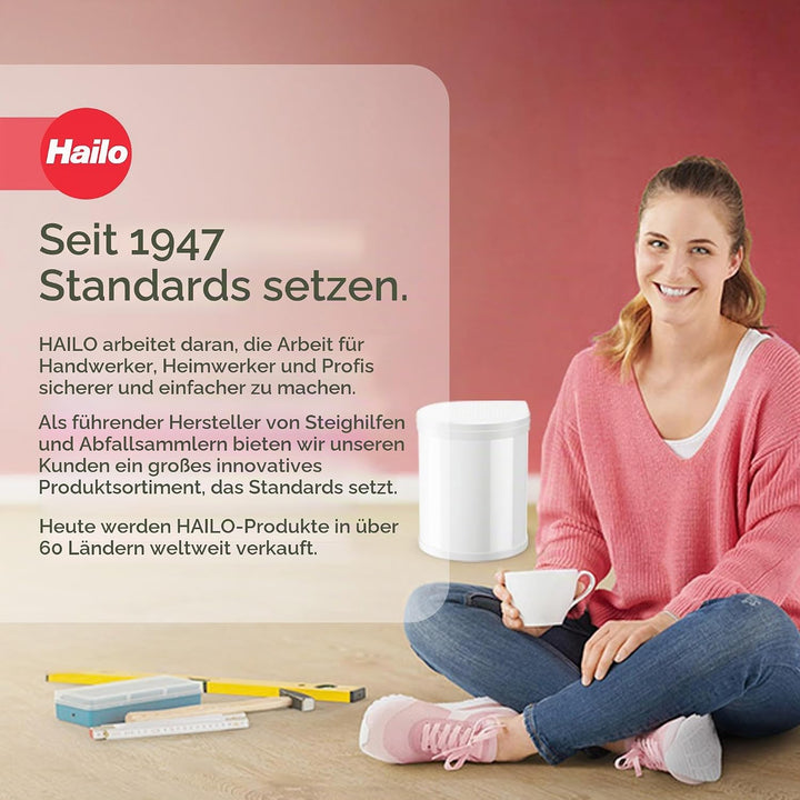 Hailo CompactBox M Abfallsammler - Einbau Swing Mülleimer aus Stahlblech, Farbe weiss für Küche und