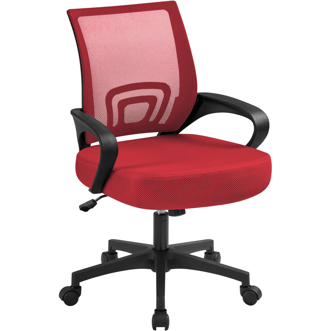 Yaheetech Bürostuhl Ergonomisch, Schreibtischstuhl mit Netzbespannung und Armlehnen, Drehstuhl aus M