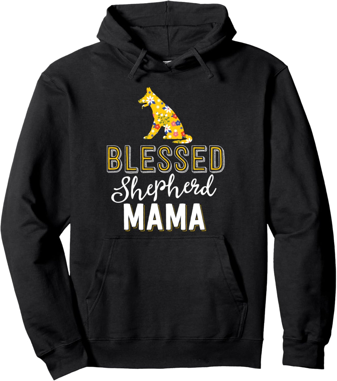 Floral Dog Mom Shirts Blessed German Shepherd Mama Pullover Hoodie