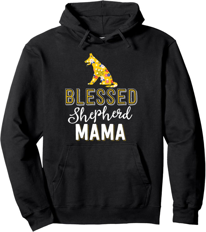 Floral Dog Mom Shirts Blessed German Shepherd Mama Pullover Hoodie