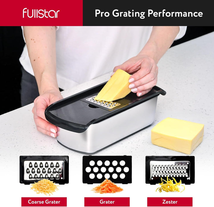 Fullstar Gemüseschneider und Mandoline Gemüsehobel - Julienne- und Würfelschneider für Gurken Zwiebe