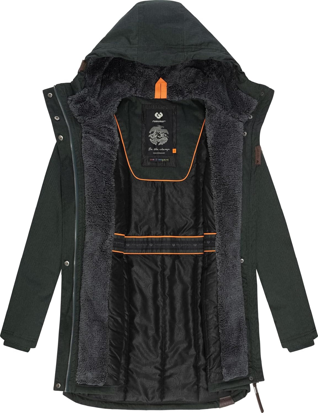 Ragwear Damen Wintermantel warm gefütterter Parka lang wasserdicht mit Kapuze Elsie Melange XS-6XL 3
