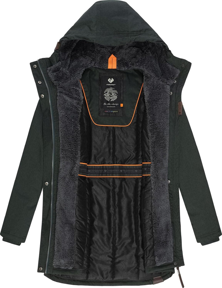 Ragwear Damen Wintermantel warm gefütterter Parka lang wasserdicht mit Kapuze Elsie Melange XS-6XL 3