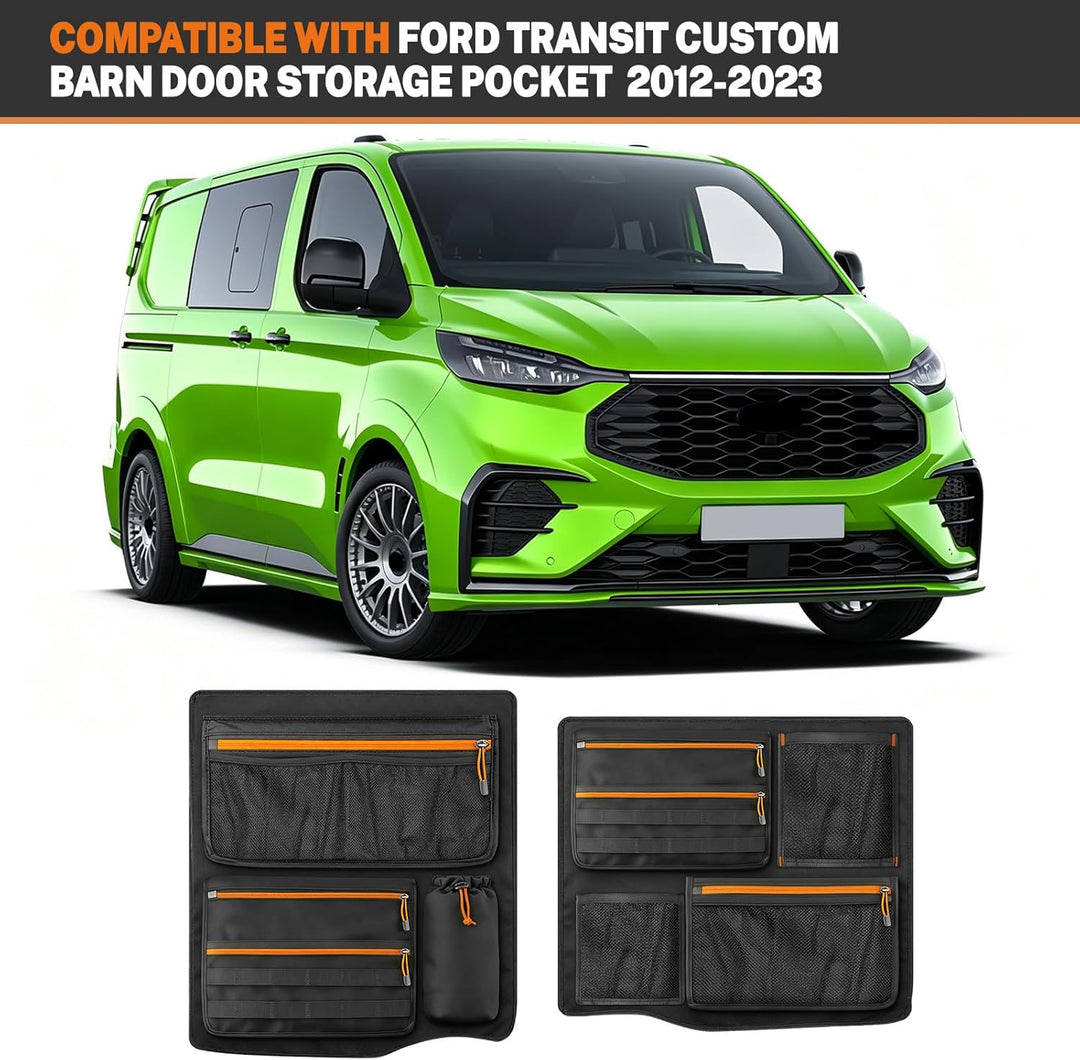 Scheunentür Lagerorganisator kompatibel mit Ford Transit Custom, 1 Paar Stauraumsparer Scheunentür O
