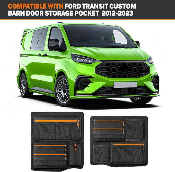 Scheunentür Lagerorganisator kompatibel mit Ford Transit Custom, 1 Paar Stauraumsparer Scheunentür O