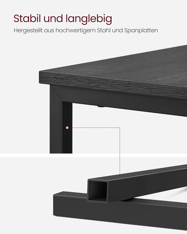 VASAGLE Beistelltisch, Nachttisch mit Steckdosenleiste, 2 Schubladen, Sofatisch, Nachtschrank für Wo