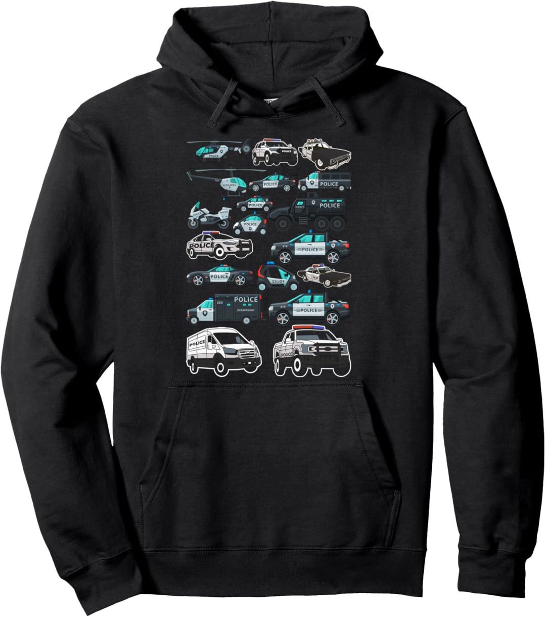 Polizeiwagen Polizei Notfallfahrzeug Einsatzfahrzeuge Kinder Pullover Hoodie