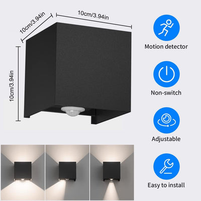 Klighten 12W Aussenlampe mit Bewegungsmelder, Aussenlampe mit bewegungsmelder Einstellbarer Lichtstr