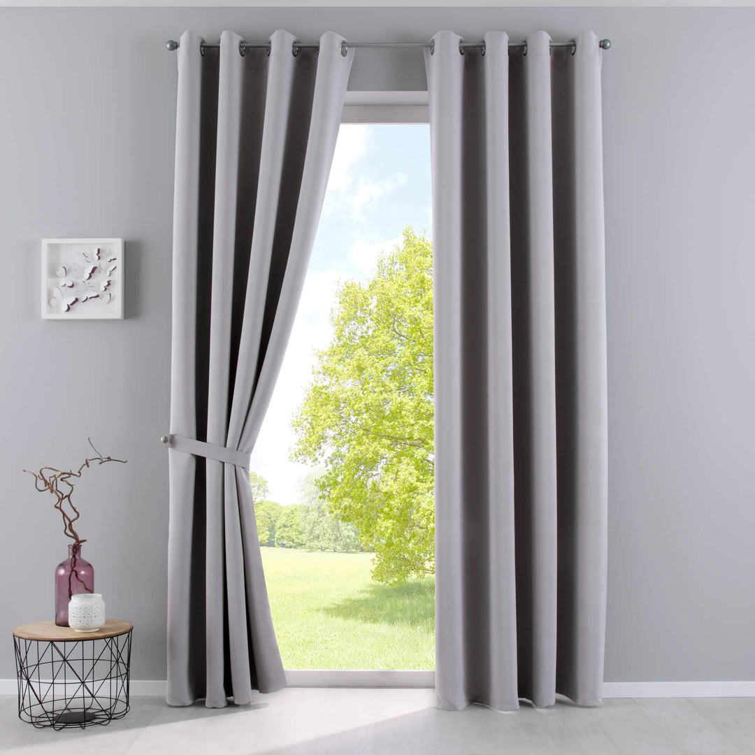 Gardinenbox Vorhänge Blickdicht »Newyork« Grau HxB 225x140 cm 2er-Pack Thermo-Gardinen Verdunkelungs