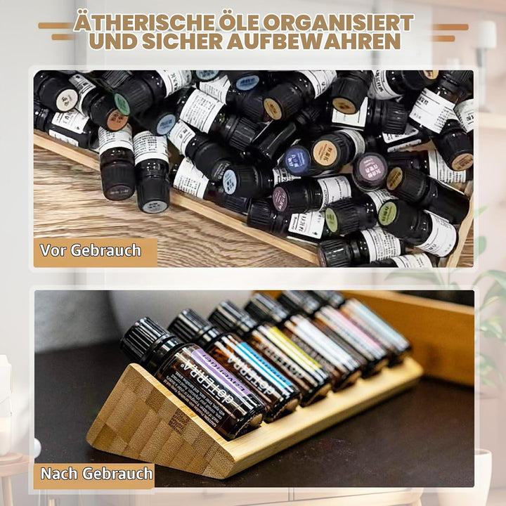 6 Loch Hölzern für Ätherisches Öl Display Ständer, Aromatherapie Öle Organizer – 2 Stück Ätherische