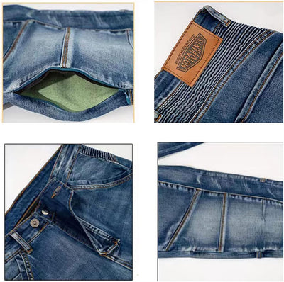 oFzimTo Motorradhose Herren/Damen, Aramid-Gewebe Stretch Jeans Hosen Herren/Damen, Motorrad Hosen mi