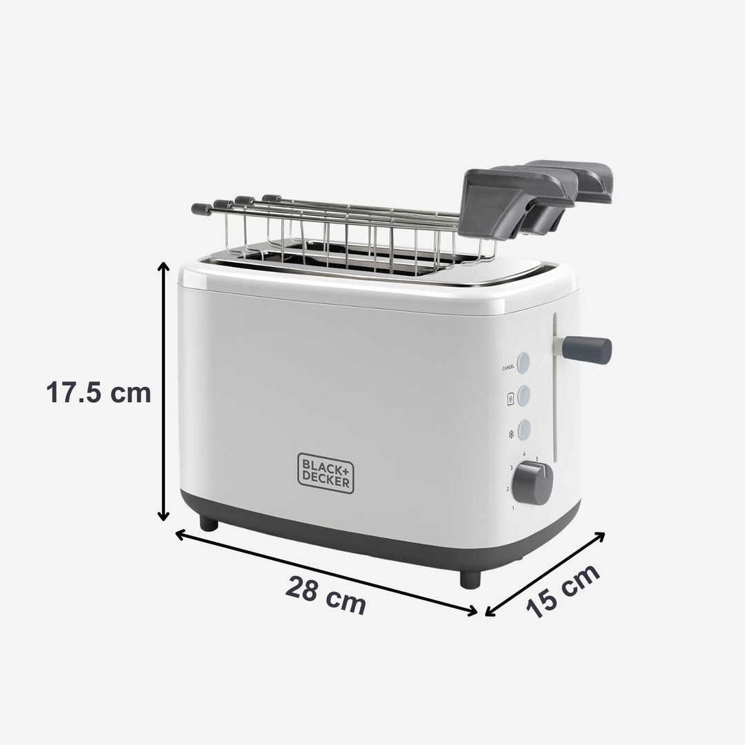 Black + Decker BXTOA820E - Toaster 820W. 2 breite Toastschlitze. 7 Röstgradstufen. Herausnehmbare Sa