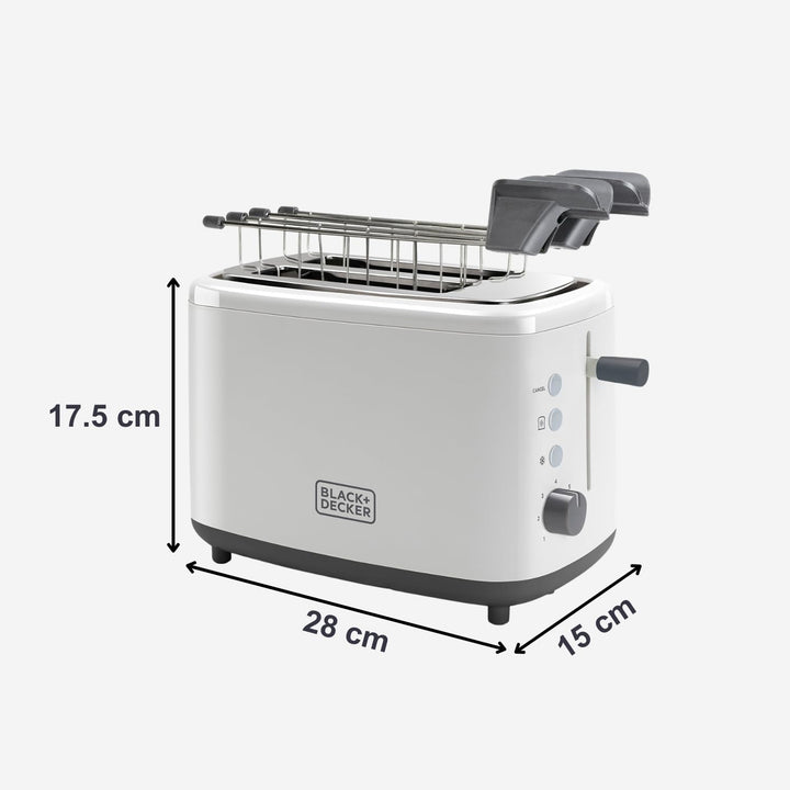 Black + Decker BXTOA820E - Toaster 820W. 2 breite Toastschlitze. 7 Röstgradstufen. Herausnehmbare Sa