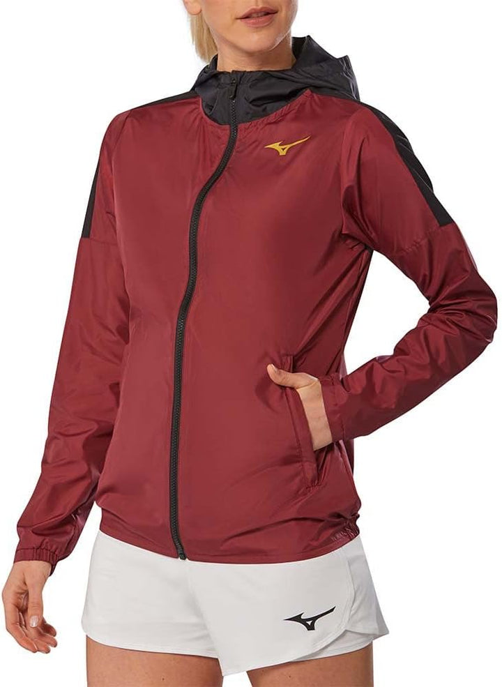 Mizuno Damen Kapuzenjacke Jacke, Cabernet