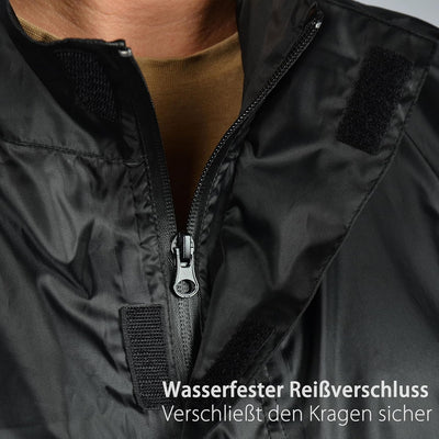 Outdoro Regenponcho mit Ärmeln - Mit Navigations-Fenster in der Brusttasche, Reissverschluss und Sic