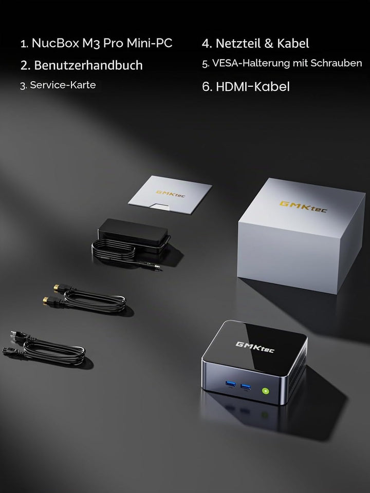 GMKtec M3 Pro Mini-PC mit Intel Core i5-13500H (12C/16T bis zu 4,7 GHz), 16 GB DDR4 RAM + 512 GB NVM