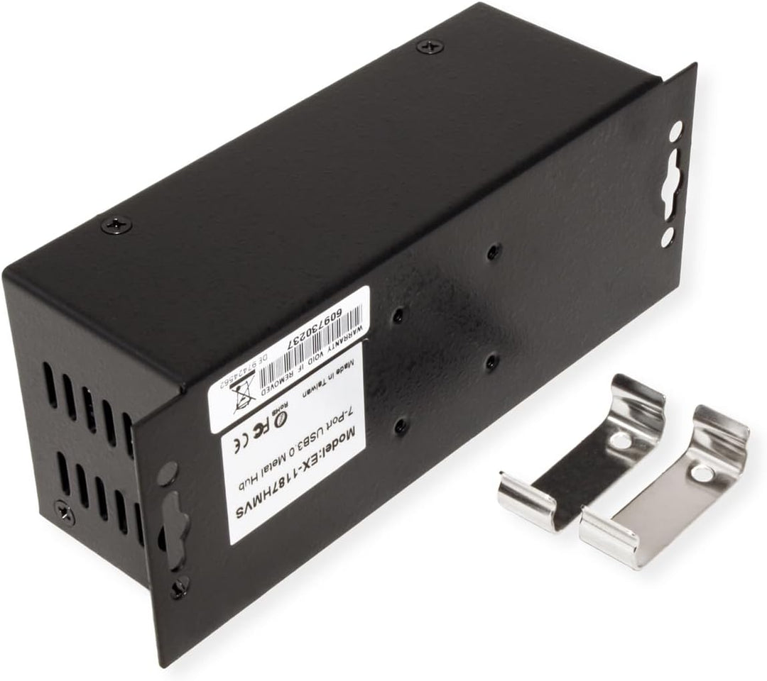 EXSYS EX-1187HMVS 4 Port USB 3.0 HUB Din-Rail-Kit 15KV ESD Surge Protection schwarz