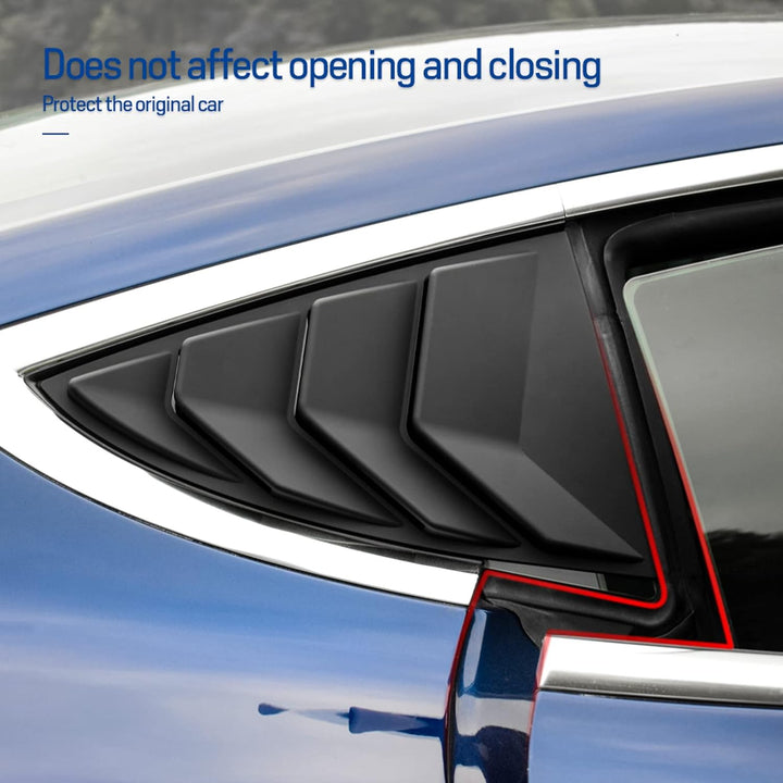 KUNGKIC Rear Side Window Louvers,Air Vent Scoop Louvers for Tesla Model 3 2017-2024,Window Scoop Lou
