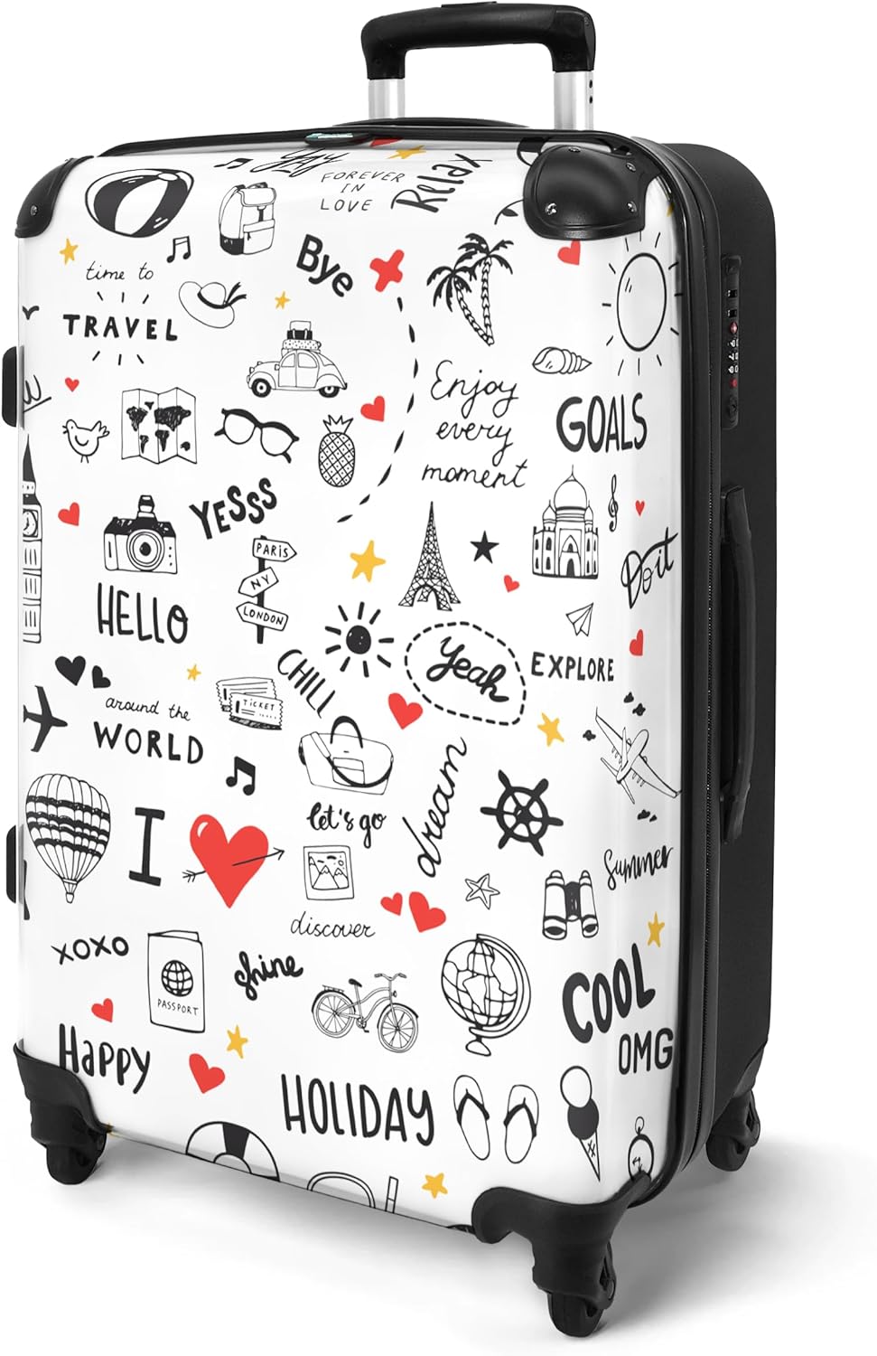 NoBoringSuitcases.com® Handgepäck, Hartschalenkoffer mit TSA Schloss, Trolley, Reisekoffer, Carry on