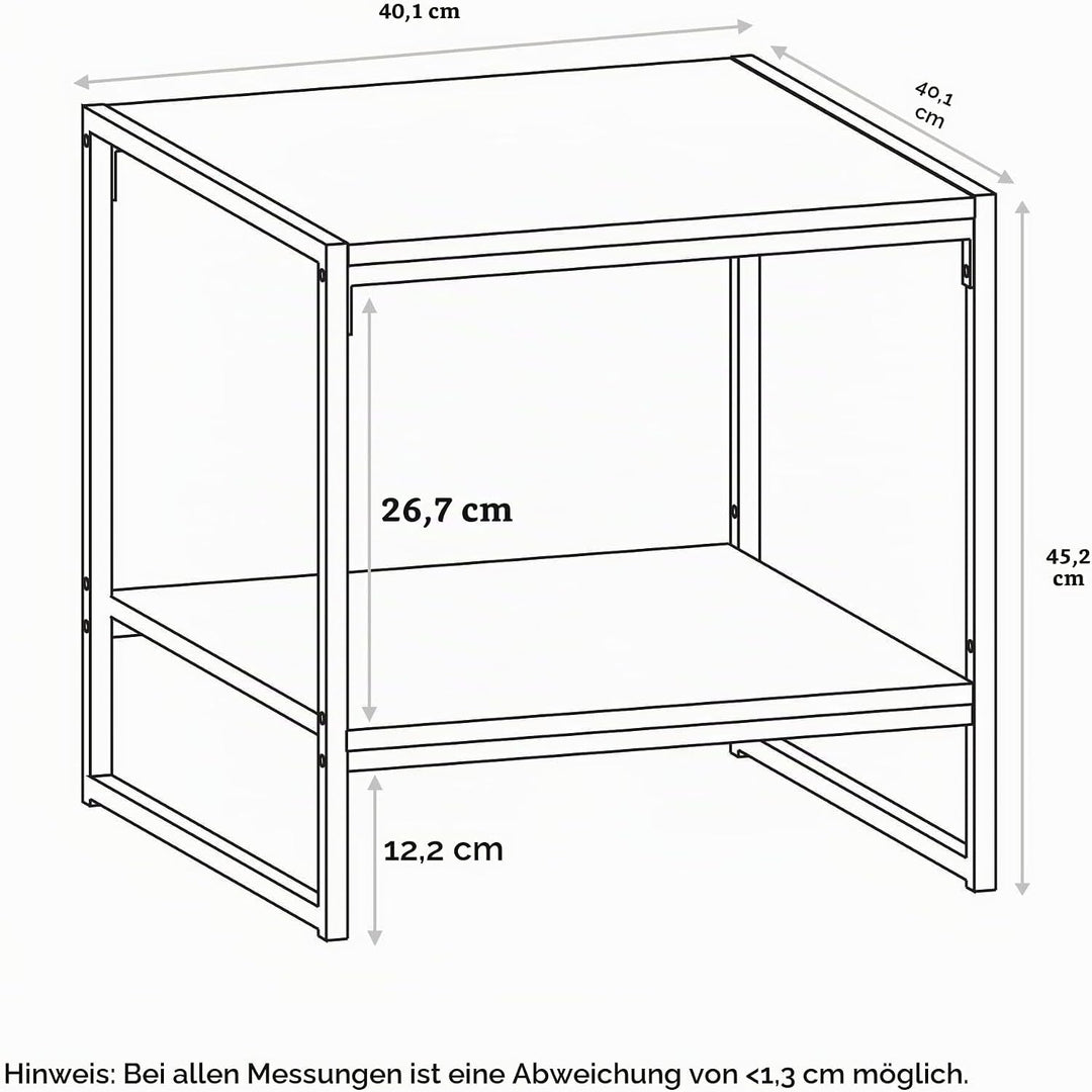 Furinno Camnus Beistelltisch mit 2 Ablageflächen, Holz, 40 x 40.39 x 45.72 cm Columbia Walnuss, Colu