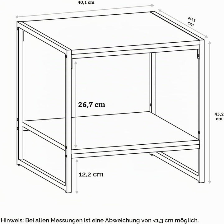 Furinno Camnus Beistelltisch mit 2 Ablageflächen, Holz, 40 x 40.39 x 45.72 cm Columbia Walnuss, Colu