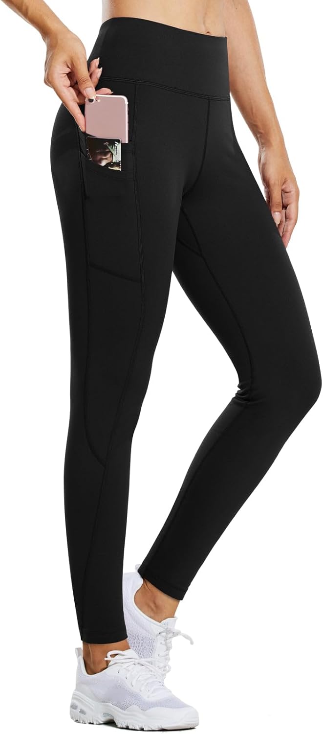 BALEAF Thermo Leggings Damen Winter Leggings high Waist Sportleggings mit Taschen Leggings yogahose