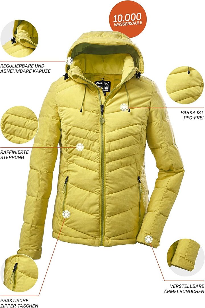 Killtec Damen Kow 149 Wmn Qltd Jckt Steppjacke mit abzippbarer Kapuze 38 hell pistazie, 38 hell pist