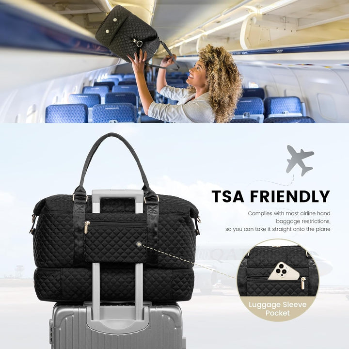 LOVEVOOK Reisetasche Damen Sporttasche Gross Weekender Travel Duffle Bag mit Kosmetiktasche Handgepä