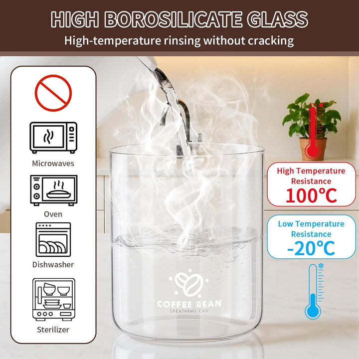 1100ML Vakuum Kaffeedose, Kaffeebehälter Luftdicht mit Auslassventil und Datumsanzeige, Kaffeebohnen
