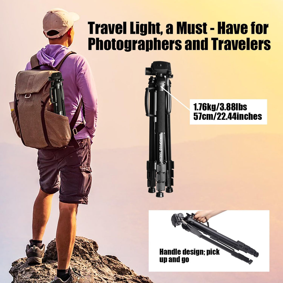 Kamera Stativ-CAMBOFOTO 176.5cm/70’’ Dreibein-Stative/Einbeinstativ Aluminiumlegierung Stativ Kompak