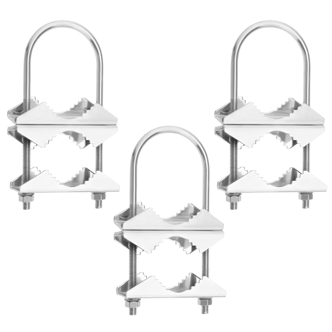 3 Set Clamp Kit Jaw Block Aerial Antenna Mast U Bolts Spring Washer Iron Galvanizing Aerial Antenna