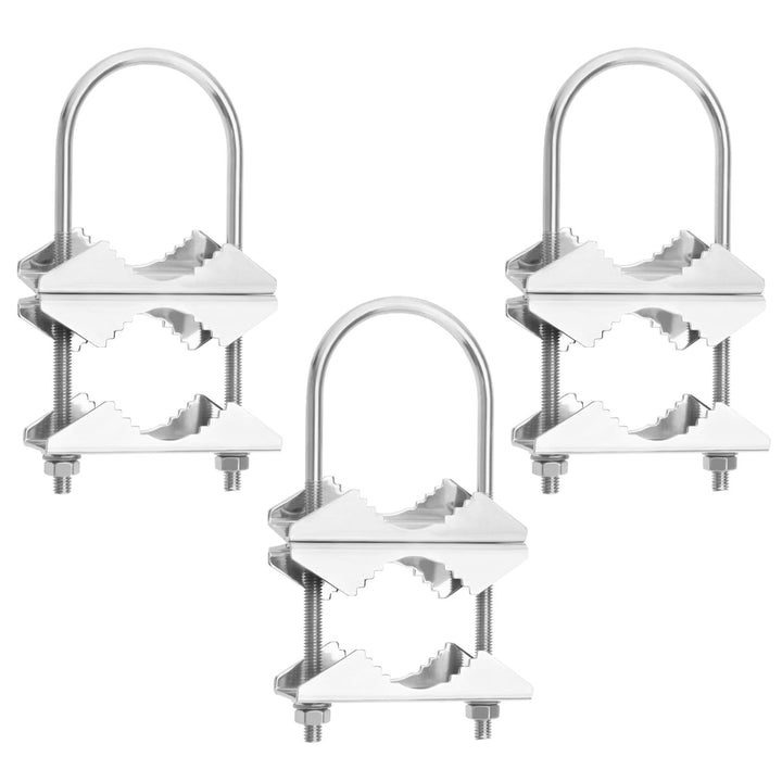 3 Set Clamp Kit Jaw Block Aerial Antenna Mast U Bolts Spring Washer Iron Galvanizing Aerial Antenna