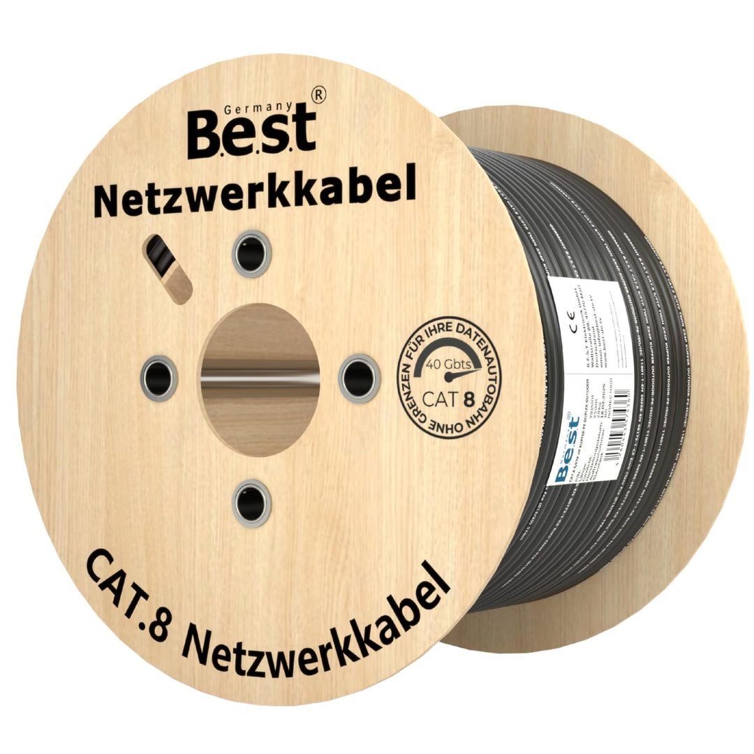 CAT 8 250m Duplex Erdkabel Netzwerkkabel Reines Kupfer Verlegekabel S/FTP | 100 % reines Kupfer, Dup