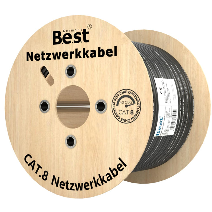 CAT 8 250m Duplex Erdkabel Netzwerkkabel Reines Kupfer Verlegekabel S/FTP | 100 % reines Kupfer, Dup