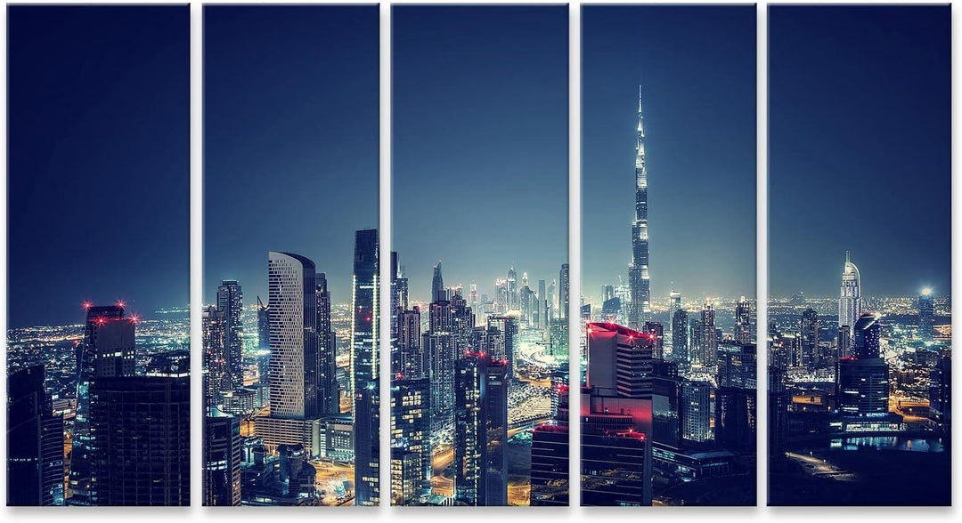 islandburner Bild auf Leinwand Schöne Dubai Stadtbild Vogelperspektive Panorama Landschaft Vereinigt