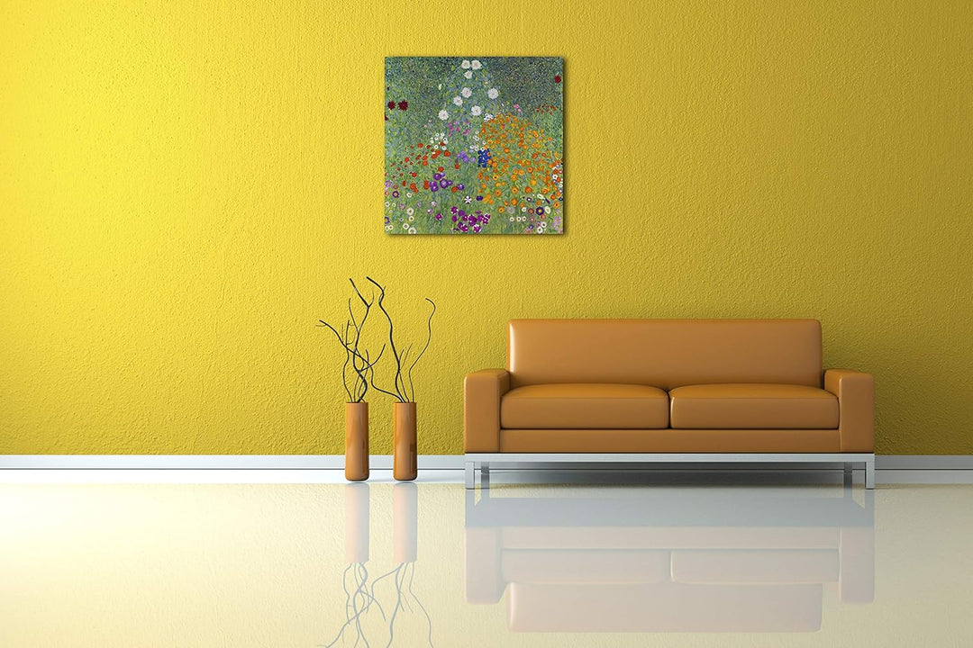 Printed Paintings Leinwand (70x70cm): Gustav Klimt - Bauerngarten (1907) 70x70 cm, 70x70 cm