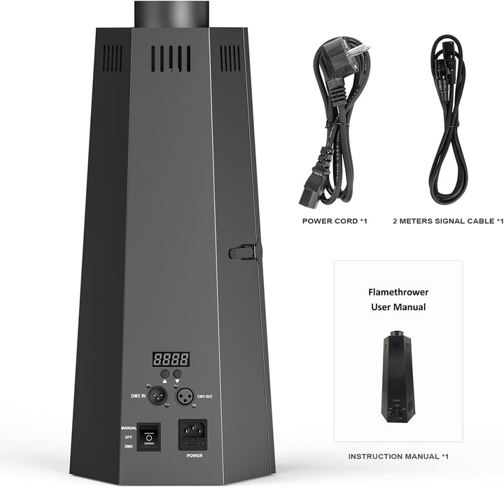 Flammenwerfer, 150W Flammenprojektor mit DMX Controller, Dj Jet Flame Machine für Konzerte, Show, Pa